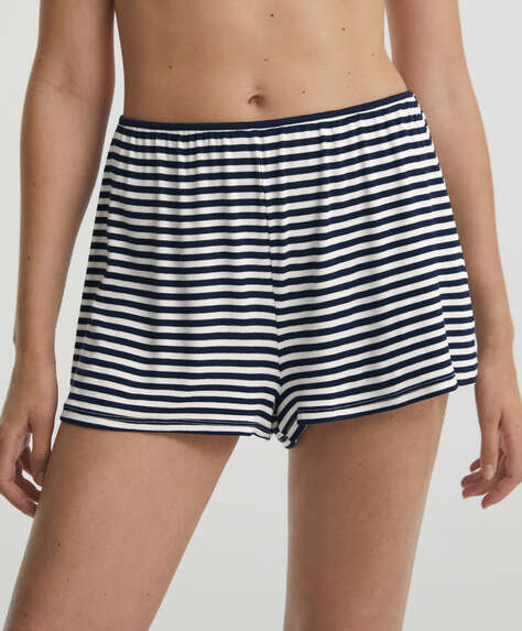 Ribbed Breton stripe shorts