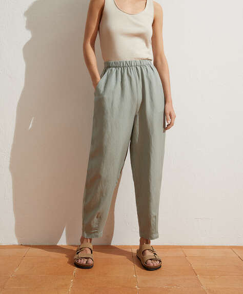 pantalon lino oysho