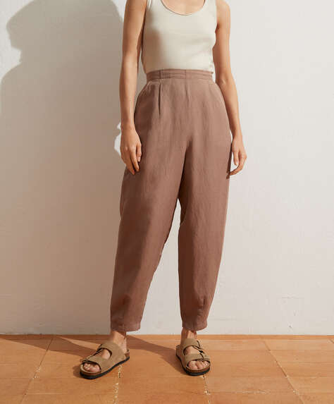 Slouchy linen trousers
