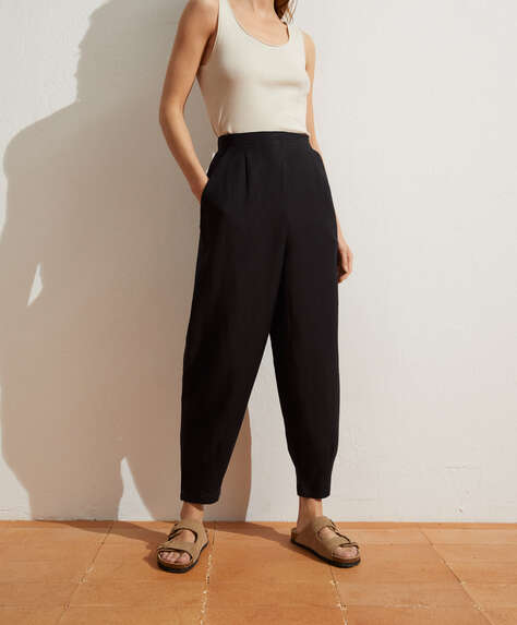 Slouchy linen trousers