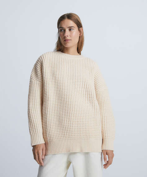 Oversize waffle knit jumper