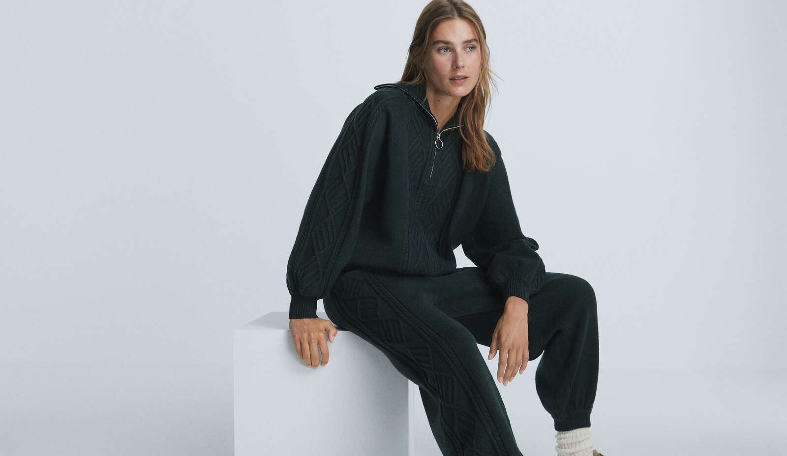 Oysho - Pantalón jogger punto