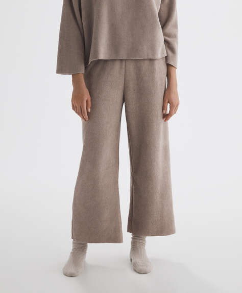 Fleece lange broek met lamsvacht-look