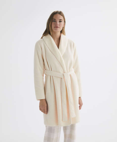Soft touch waffle fleece dressing gown