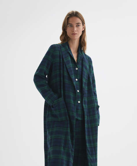 EXTRA WARM checked 100% cotton dressing gown