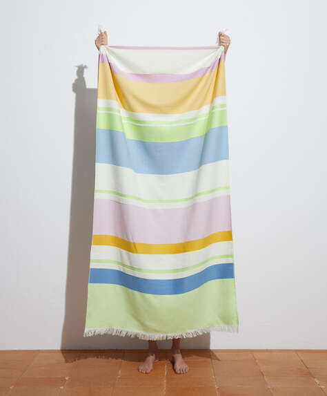 Multi-stripe 100% cotton towel