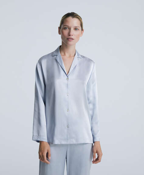 100% silk long-sleeved shirt