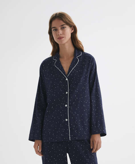 Pijama camiser de màniga llarga amb estrelles