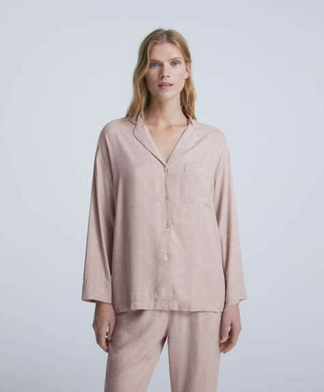 Pijama camiser de màniga llarga de viscosa