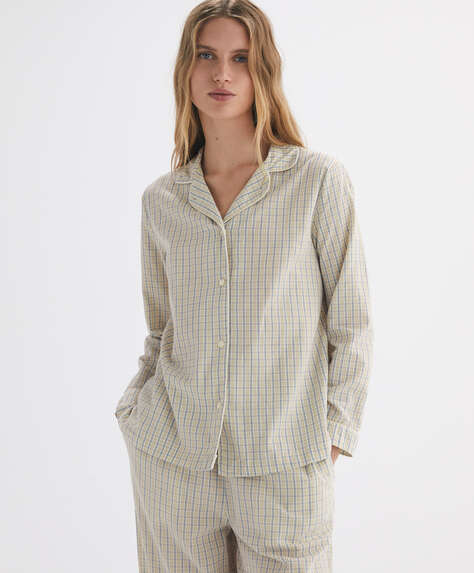 Camisero manga larga 100% algodón cuadros - CAMISEROS - DORMIR | OYSHO  Honduras