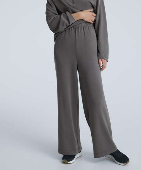 Spodnie o szerokim kroju z tkaniny modal