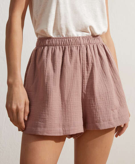 100% cotton chiffon shorts