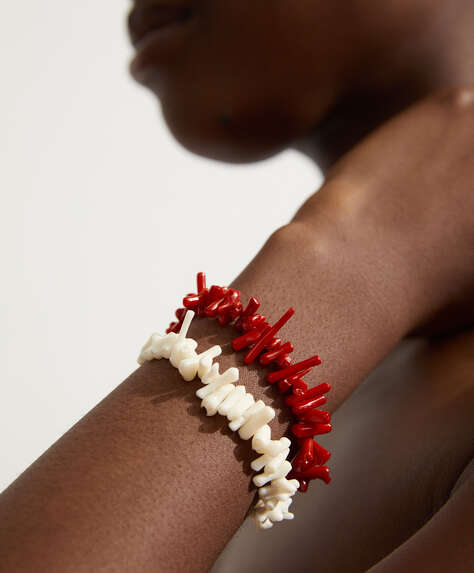 2 coral bracelets