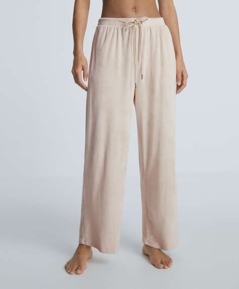 Soft touch velour trousers