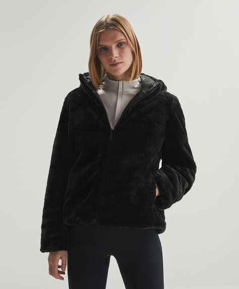 Fur-effect reversible jacket