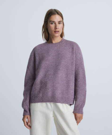 Sweater i strik med lange ærmer