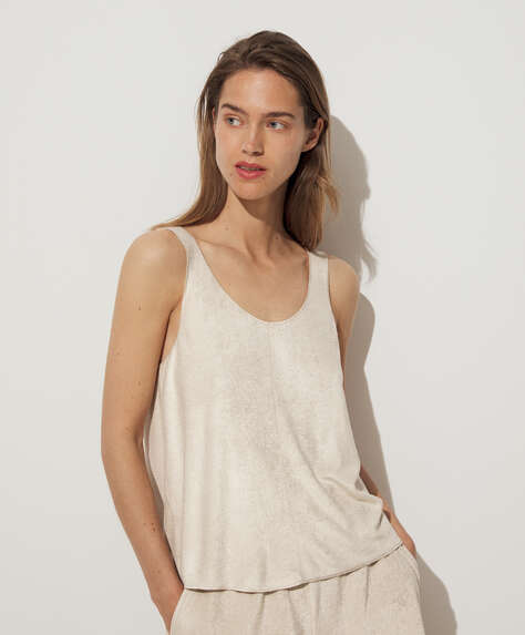 Strappy towelling top