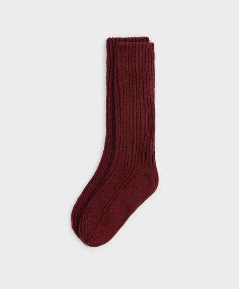 Soft ribbed mid-length socks