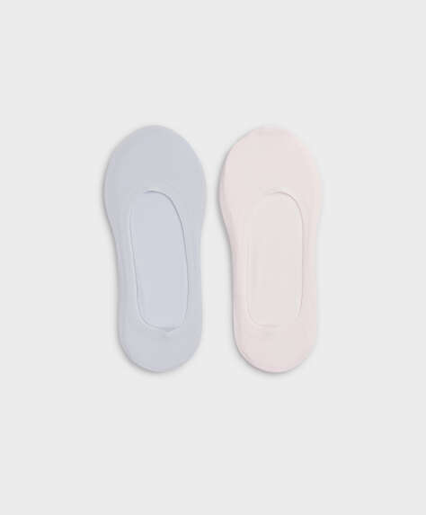 2 pairs of ribbed cotton footsies