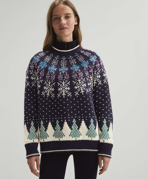 Sweater i strik med stjerner