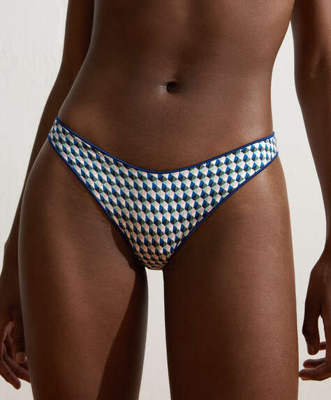 Extra soft geometric U-cut bikini briefs