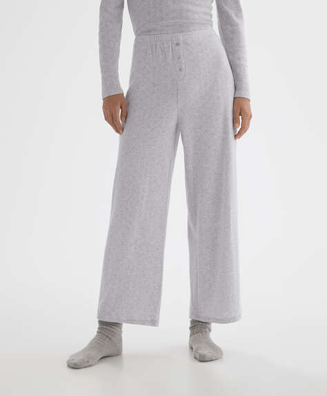 Pantalon culotte 100 % coton désaiguillé