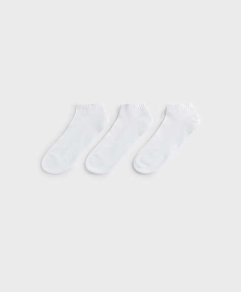 Pack de 3 pares de meias de desporto pelo tornozelo em algodão