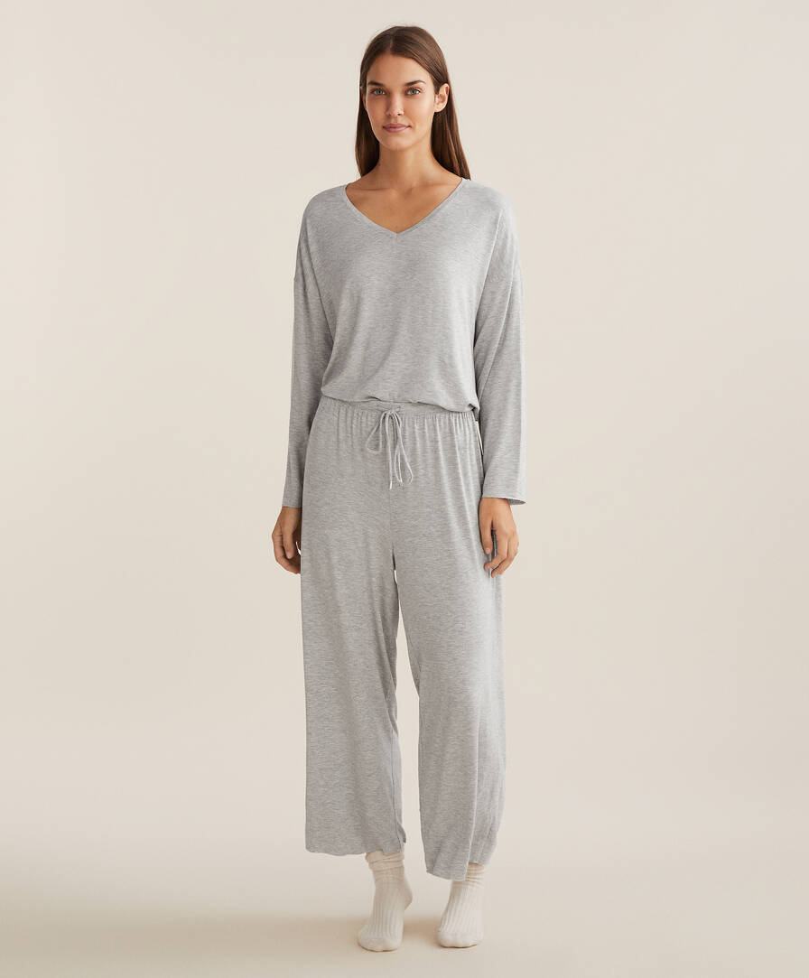 Plain grey pyjamas clearance