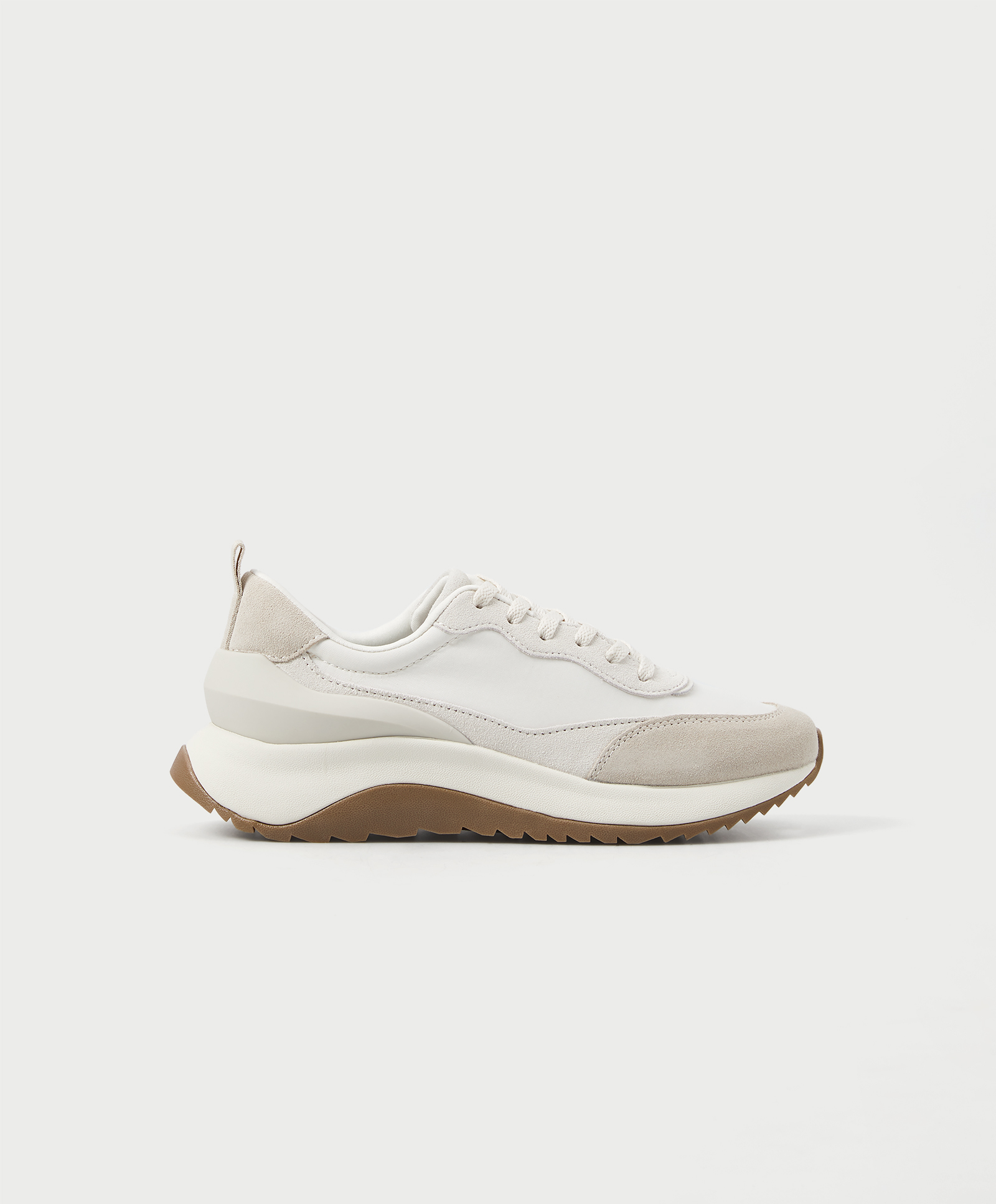 Combination split-leather trainers