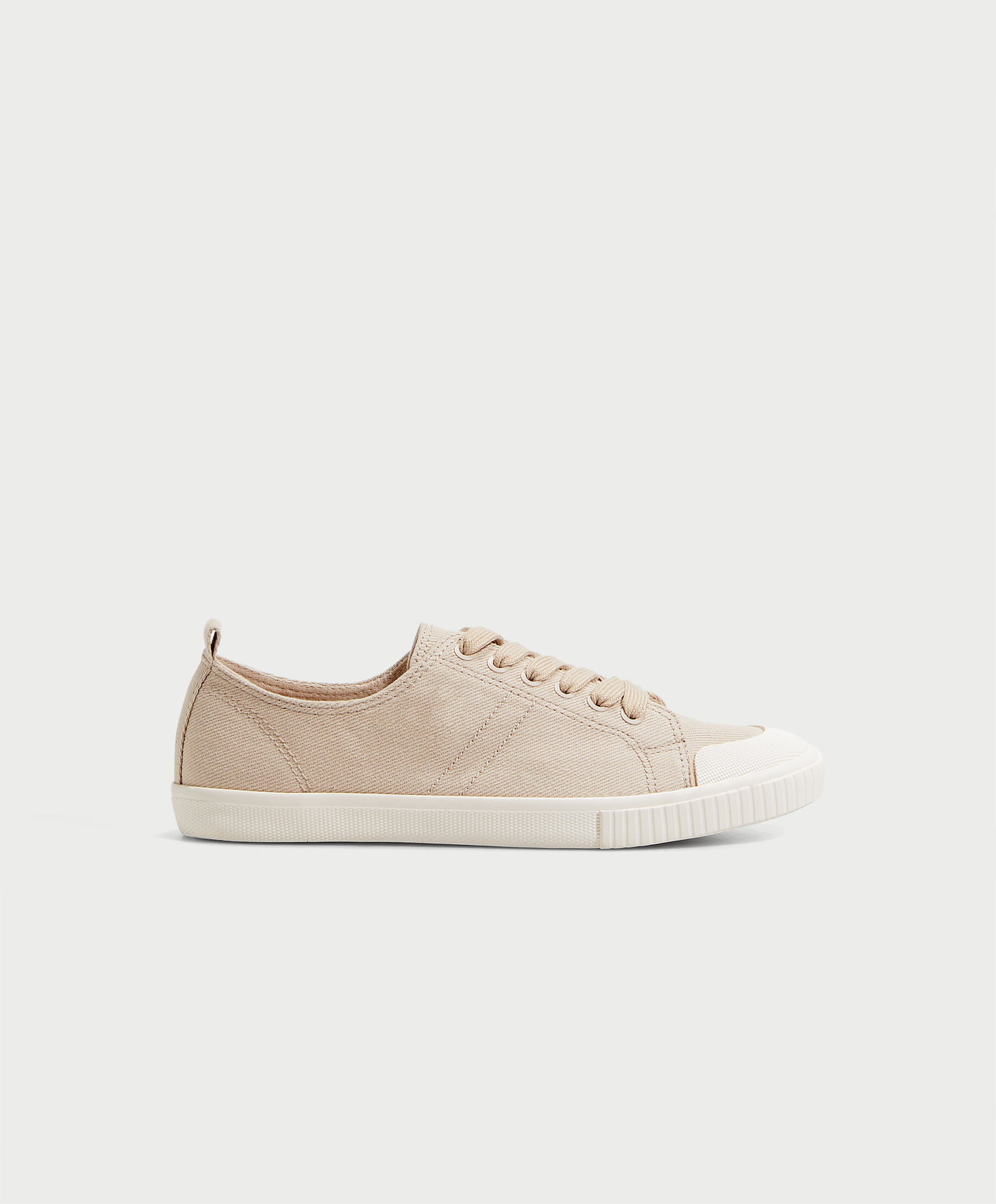Fabric sneakers with toe cap detail