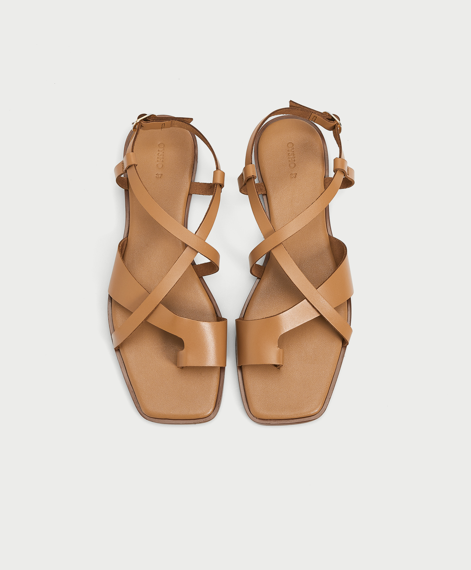 Sandale imitation cuir lanières