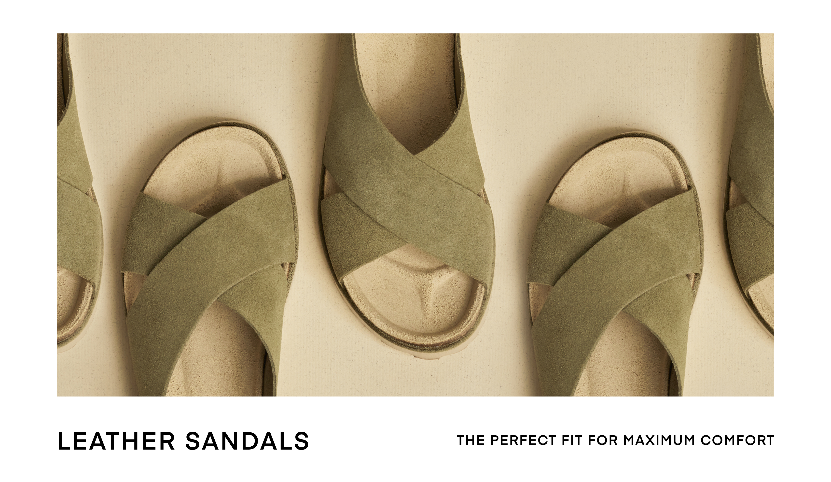 Split-leather crossover sandals