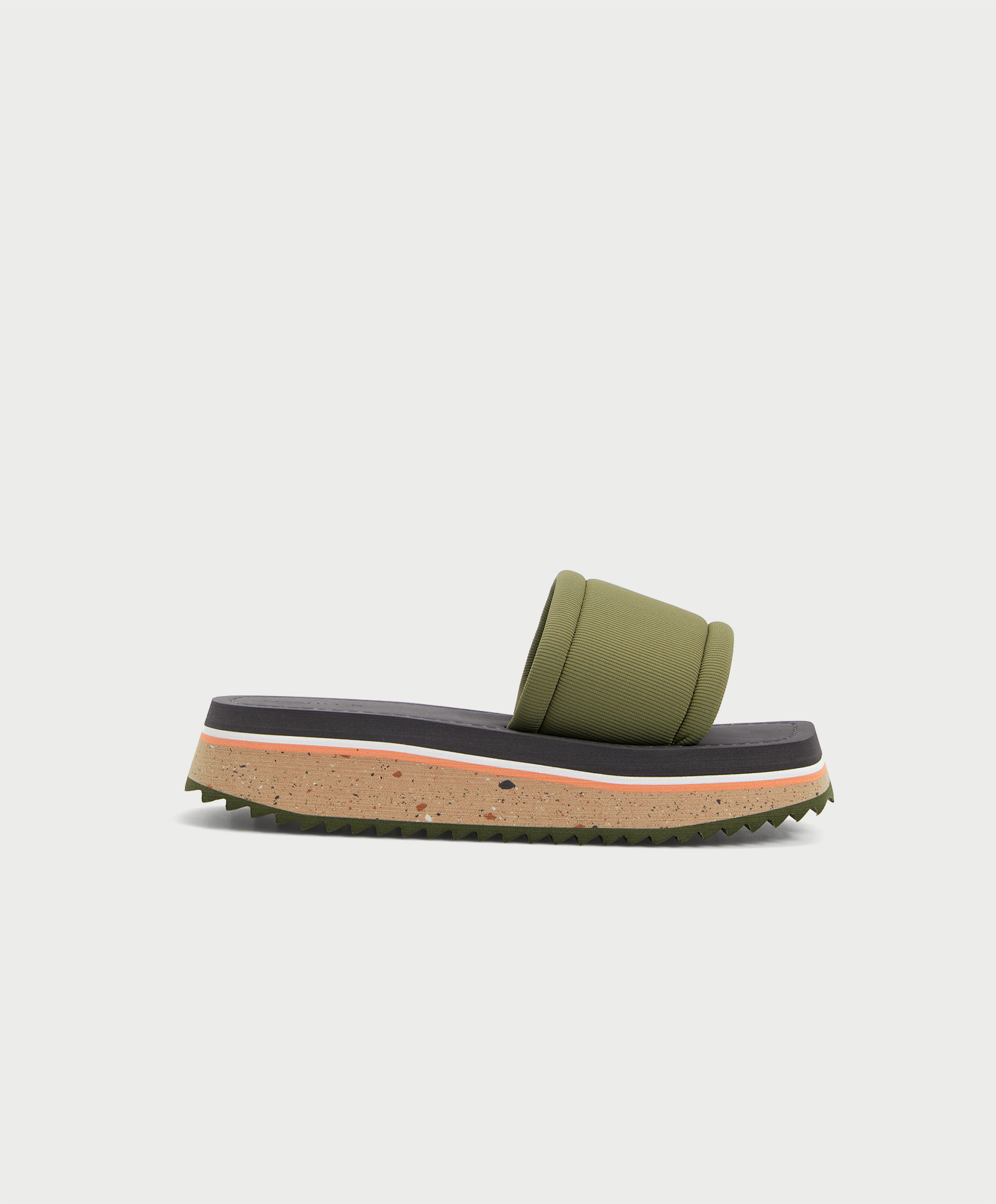 Slide-on sandaler med plateausål og striber