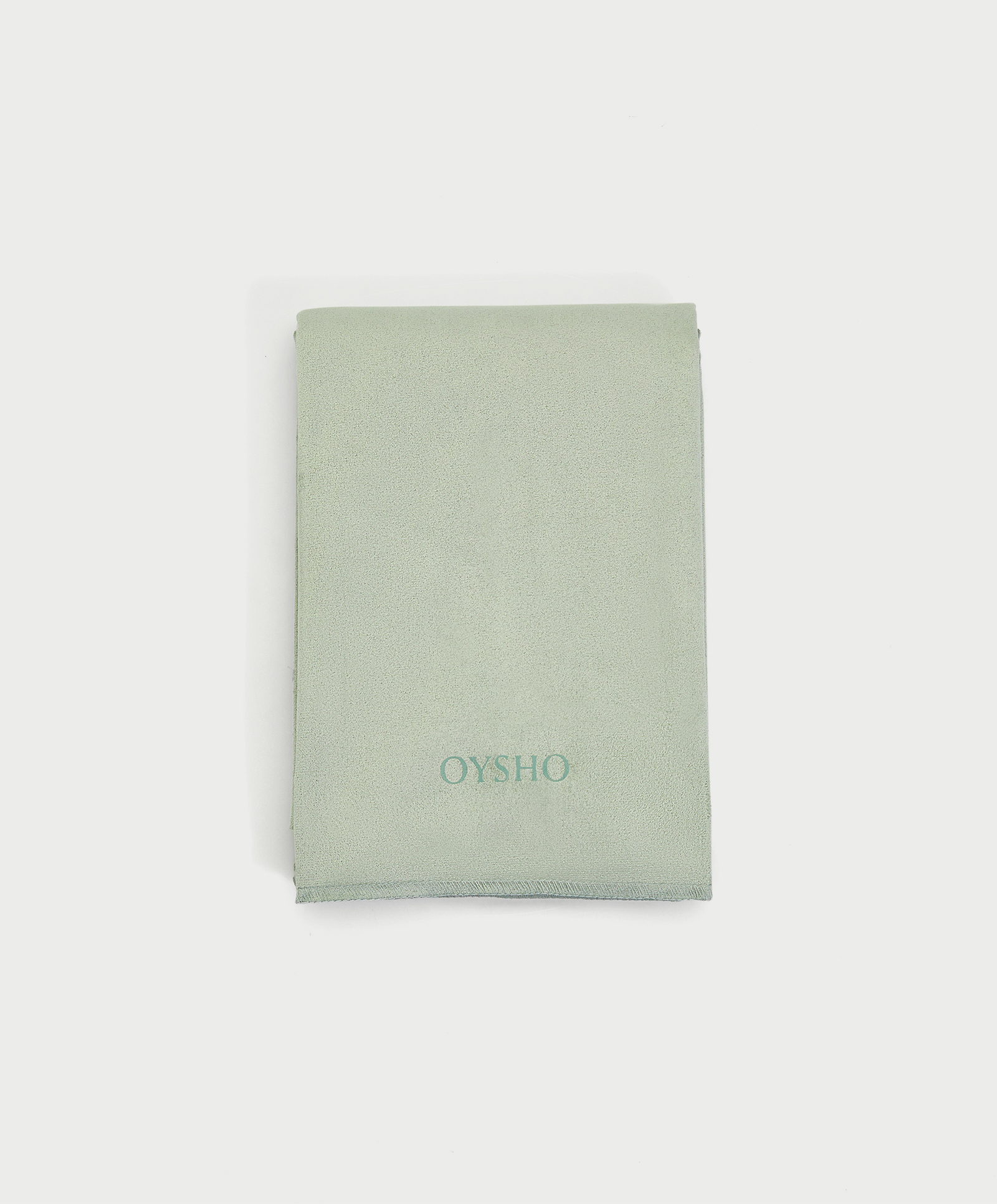 Green yoga towel