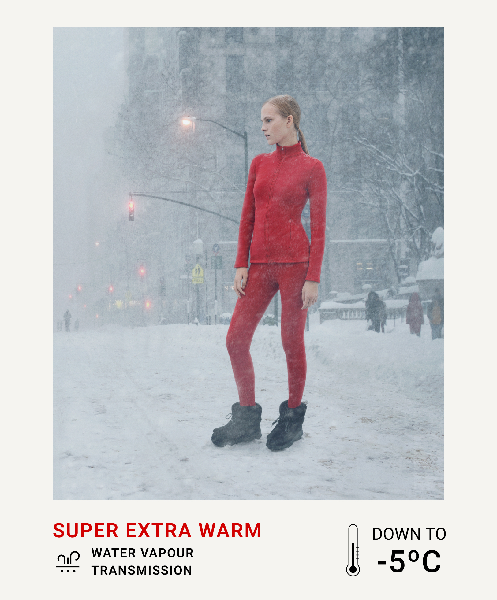 Red super extra warm total look