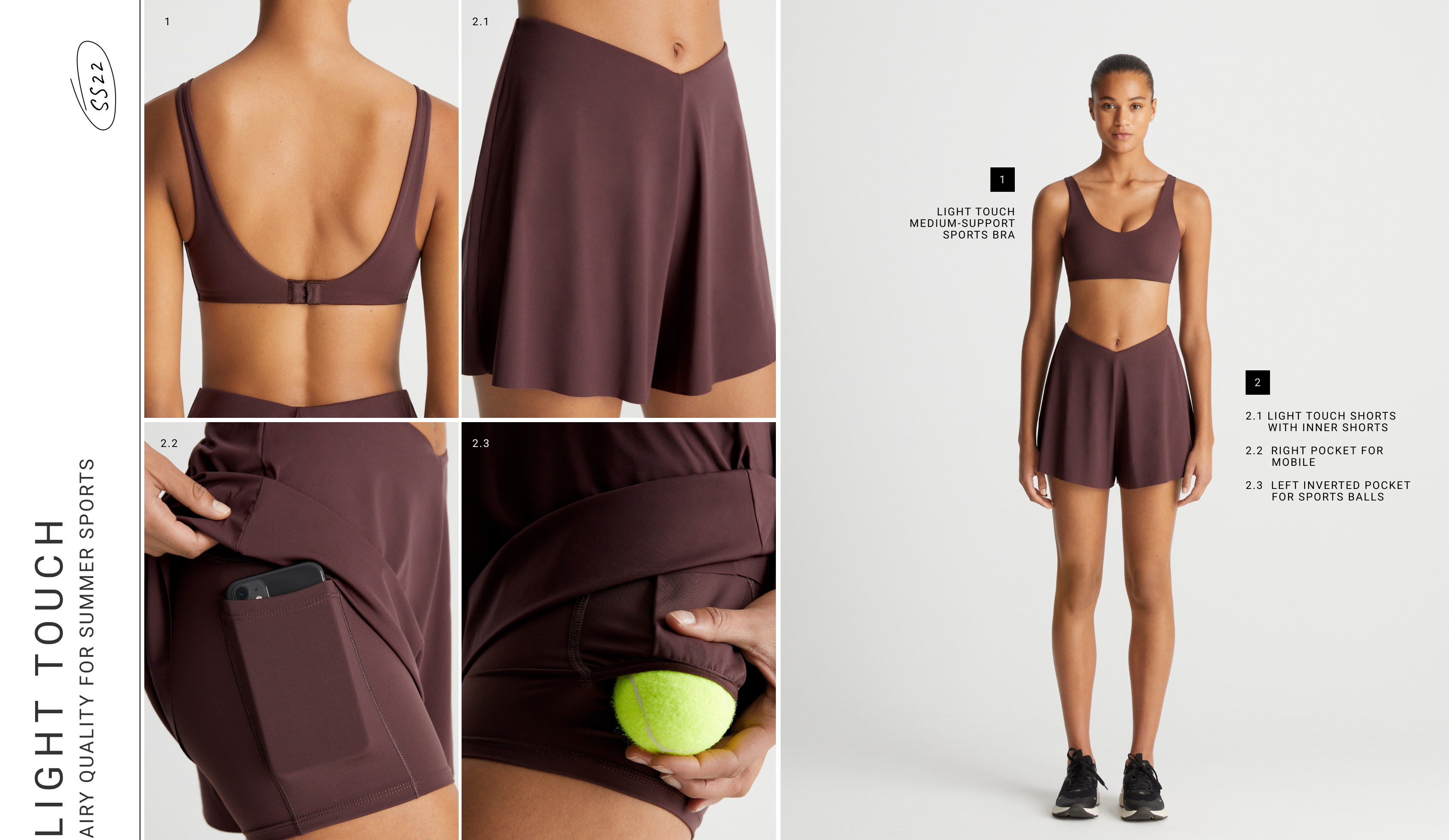 Total look shorts light touch καφέ