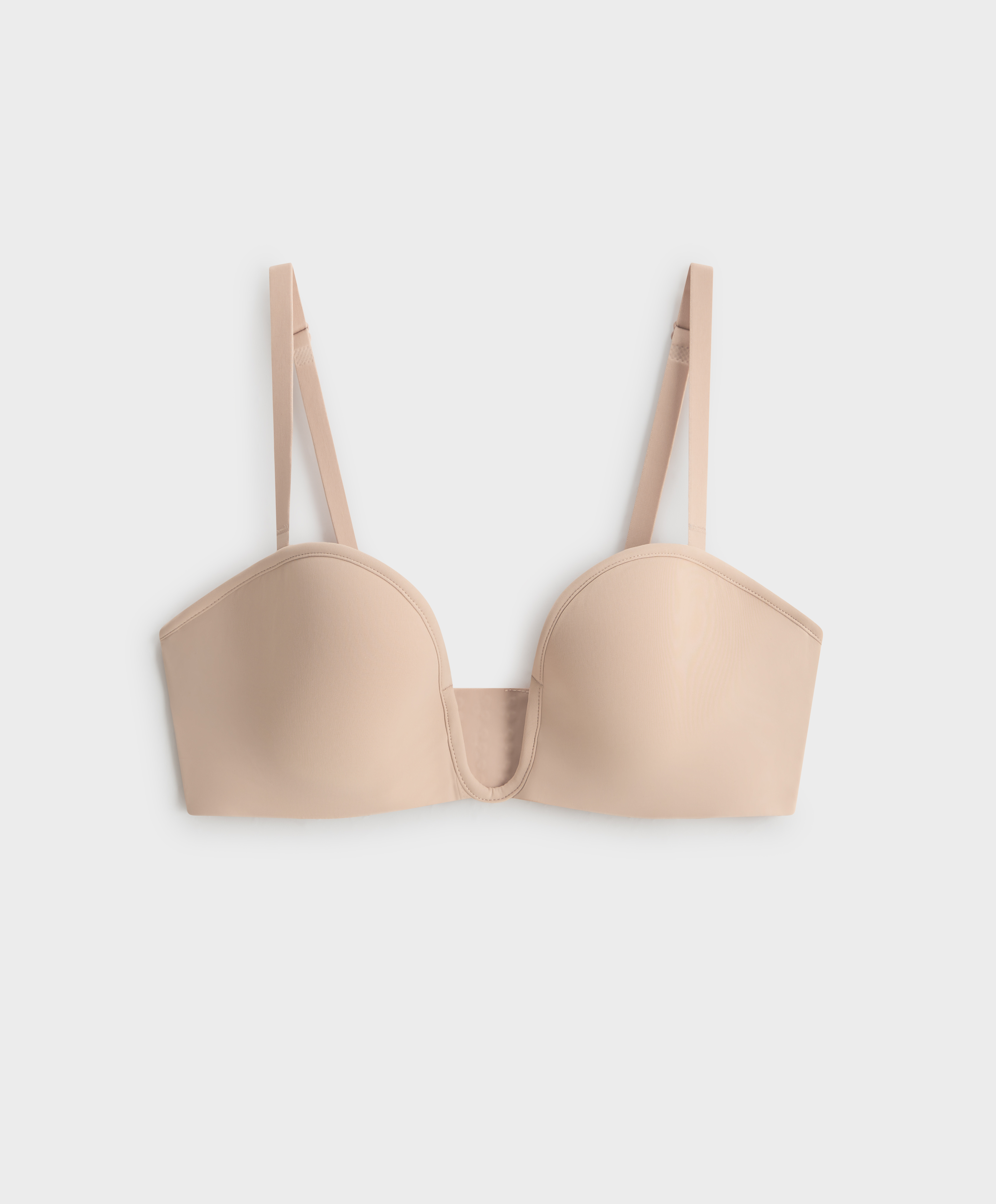 “U”-neck removable straps bra
