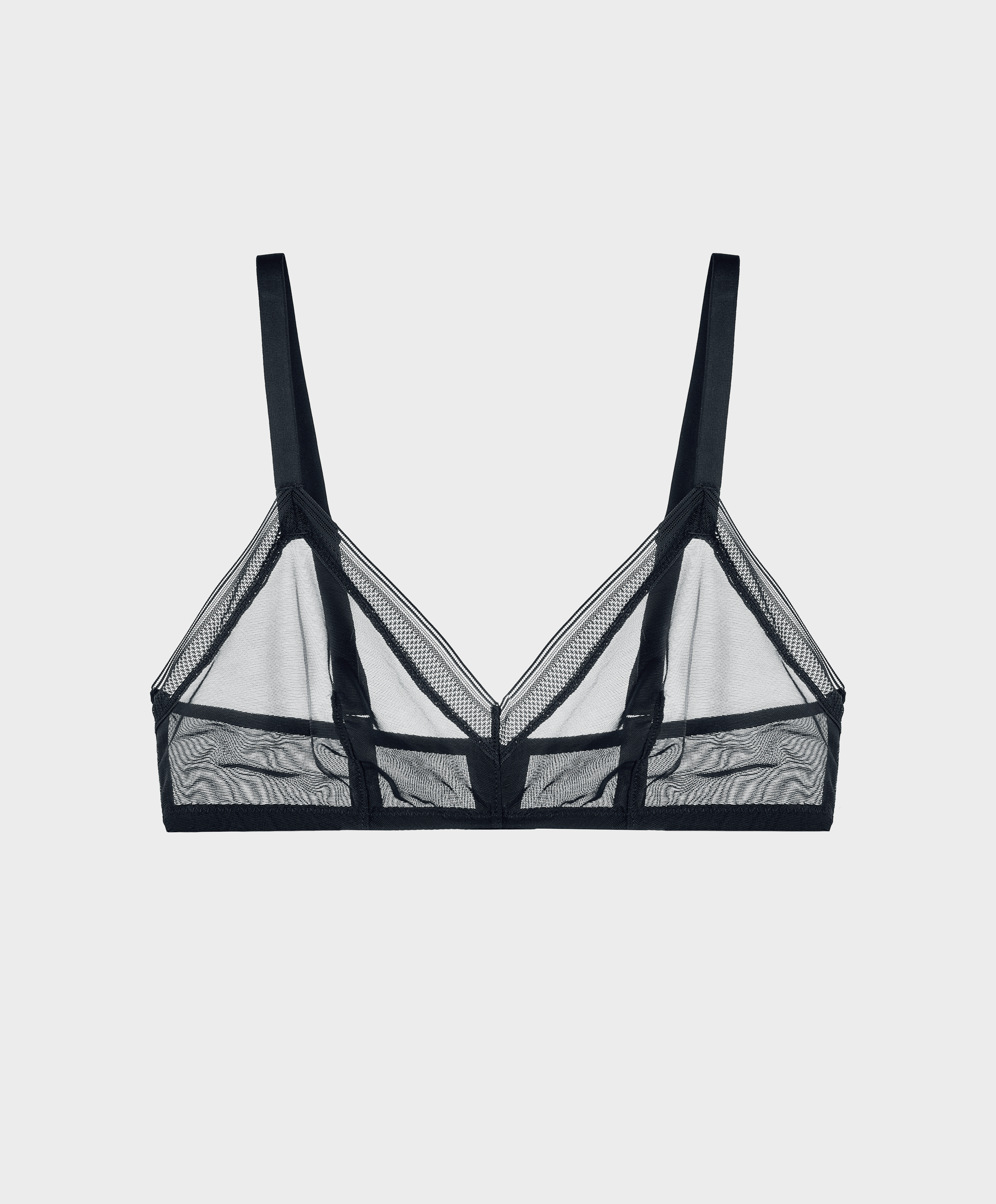 Non-padded tulle triangle bra