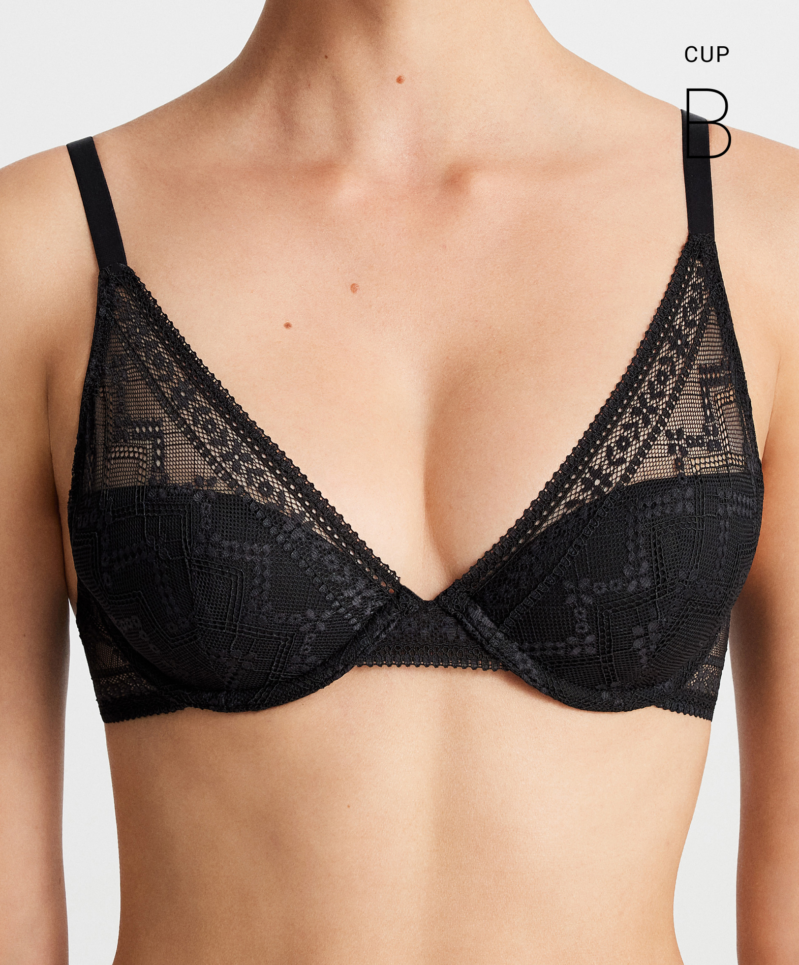 0175/687 Floral lace halterneck-style bra