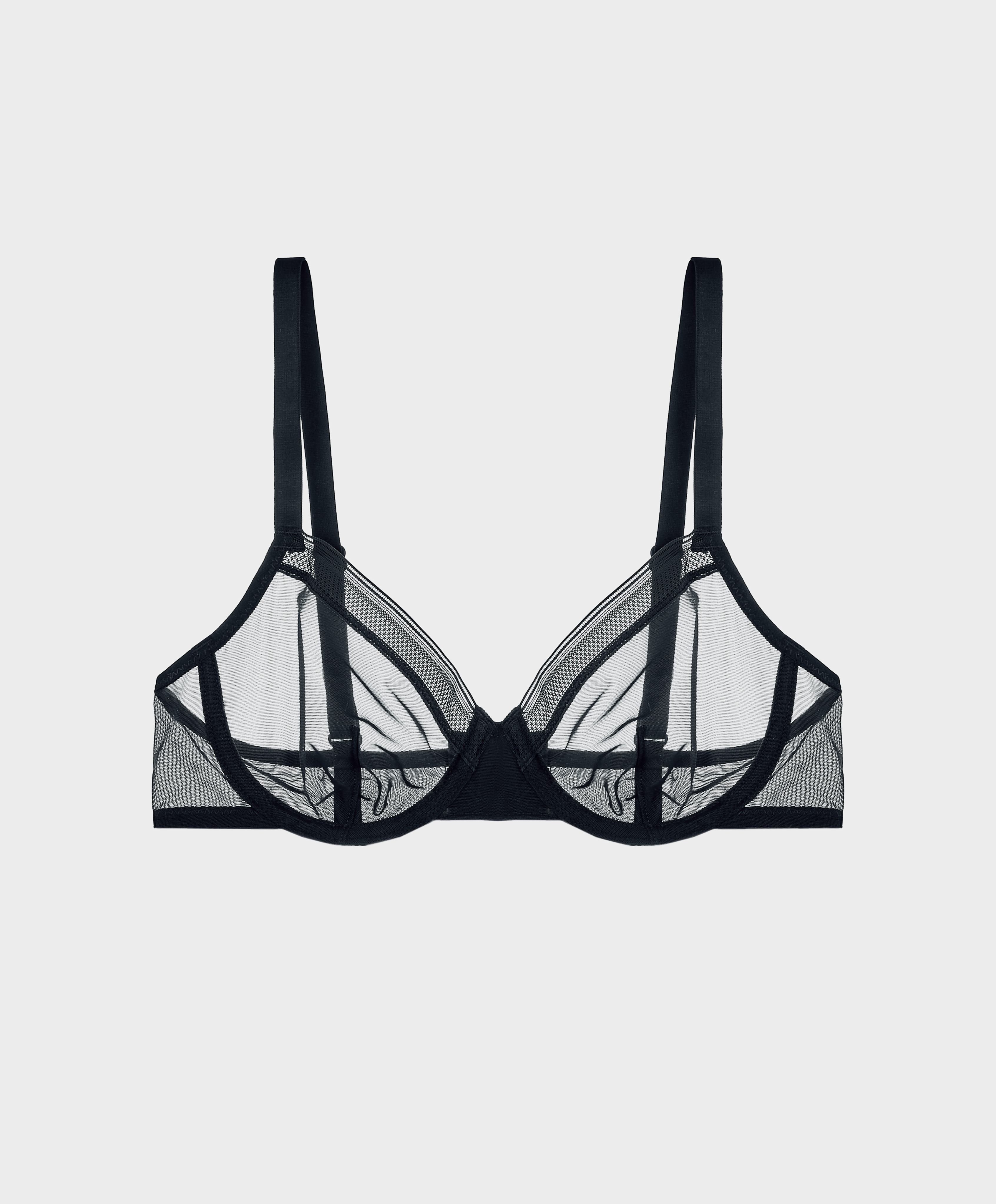 Non-padded underwired classic bra in tulle