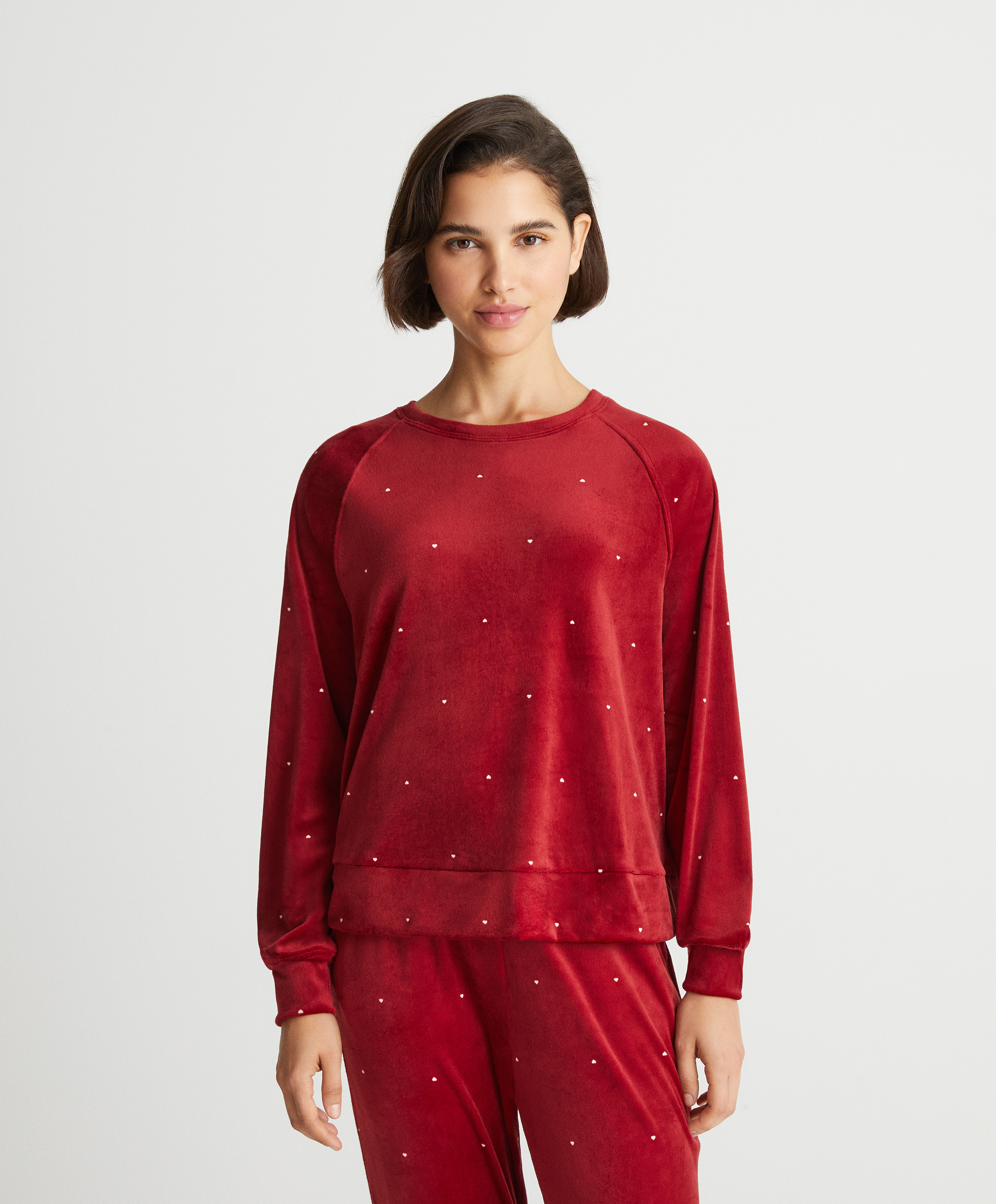 Velour and stars long-sleeved top