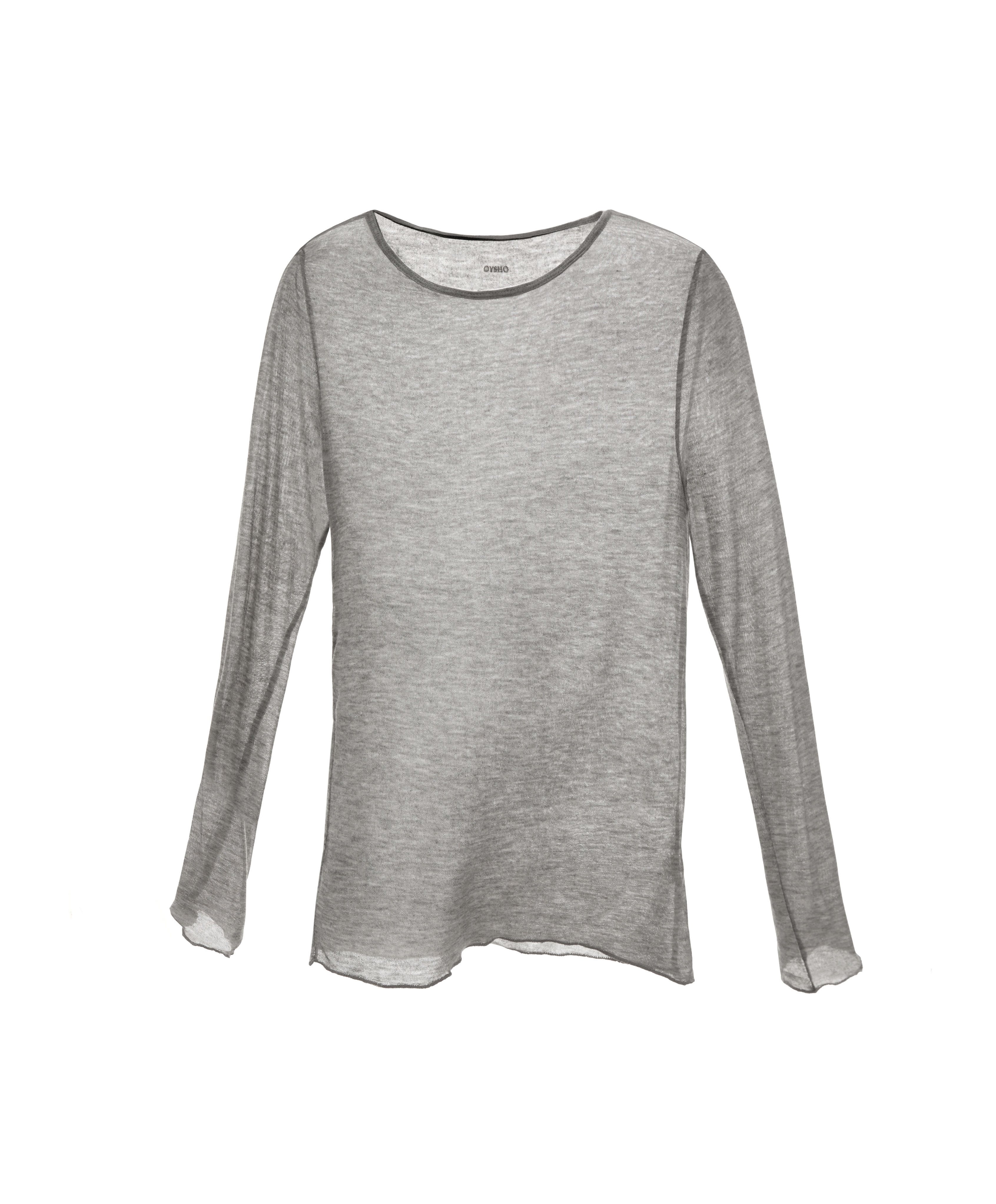 Extra-fine knit long-sleeved T-shirt 