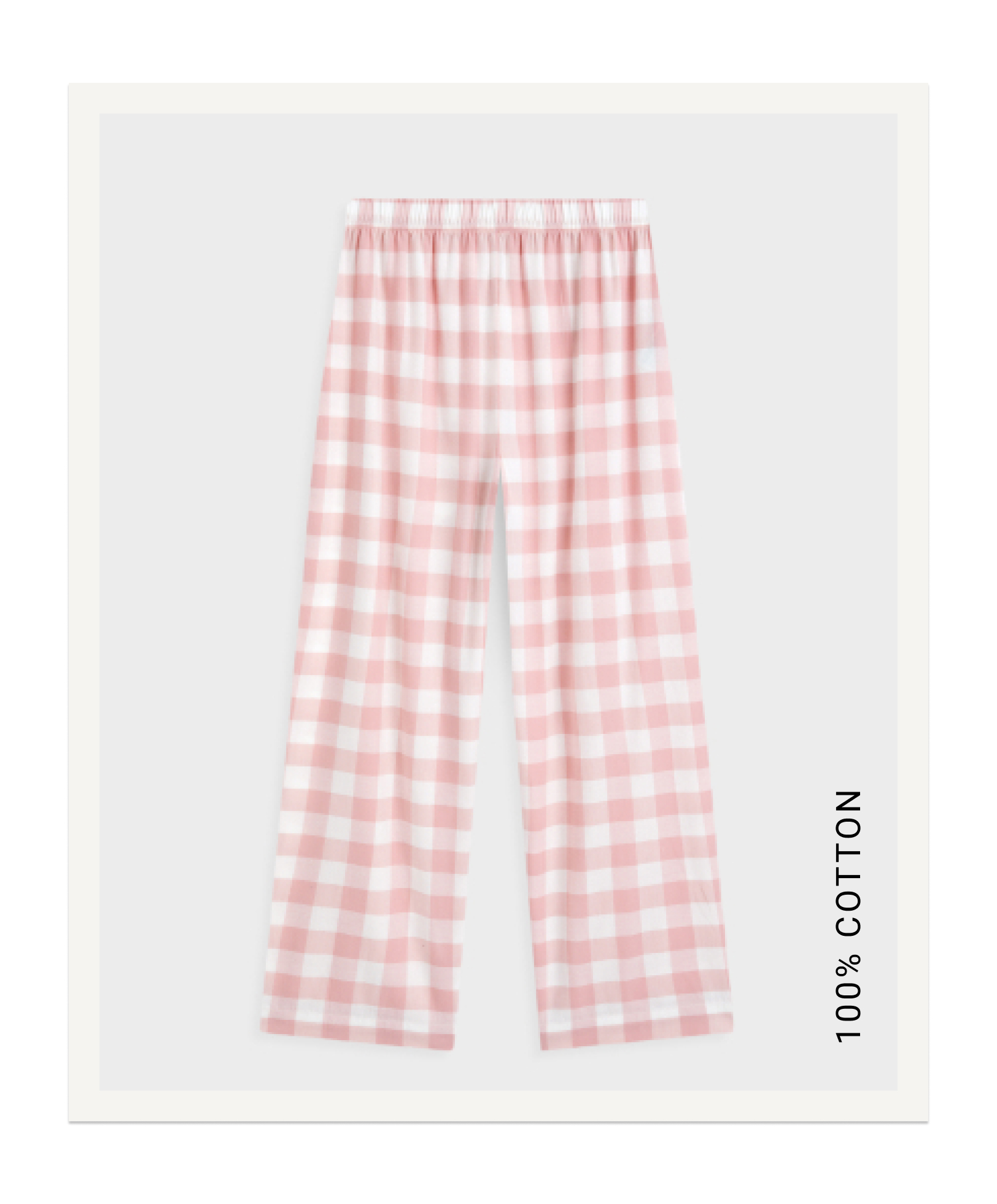 Checked 100% cotton trousers