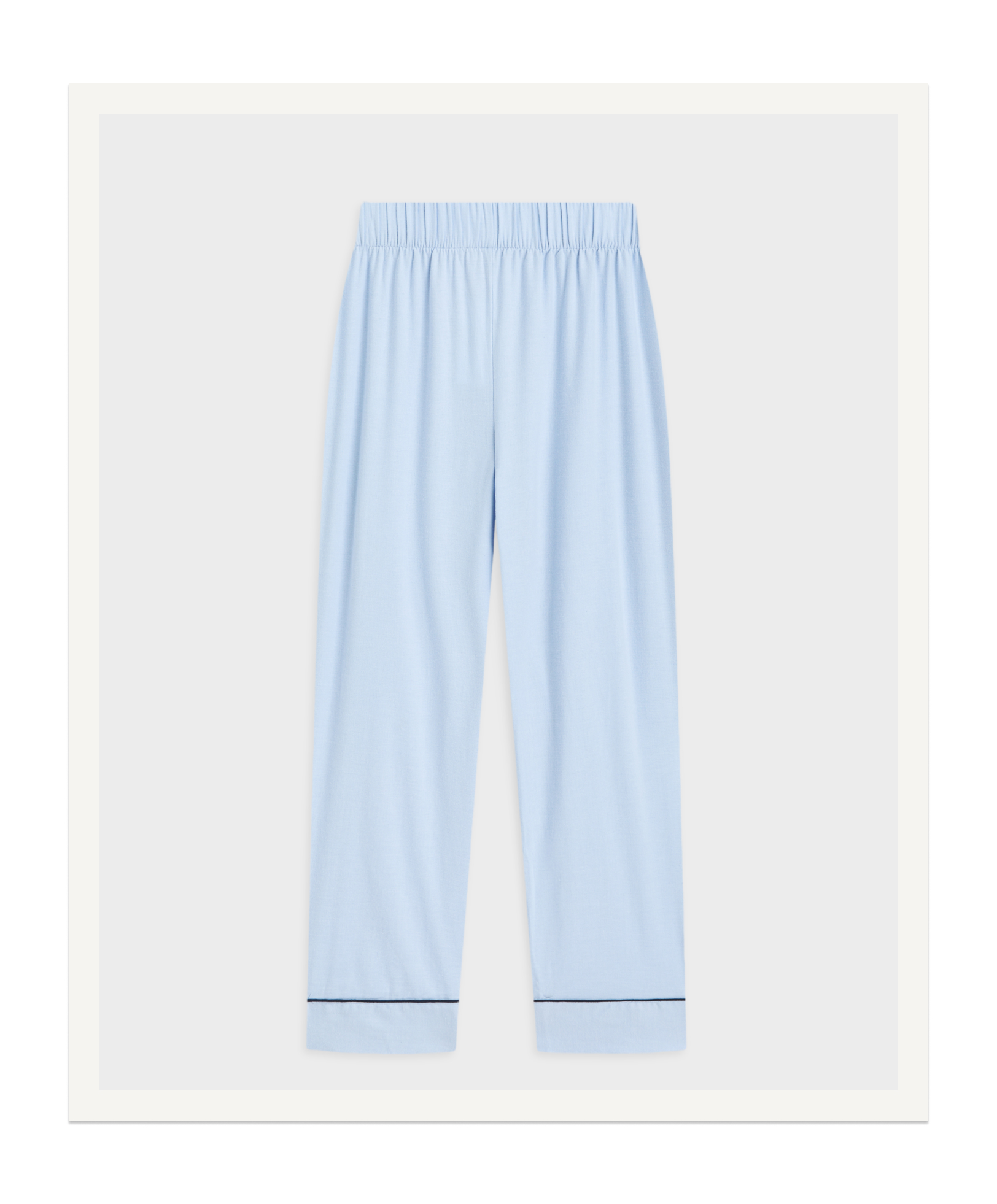 Stretch cotton trousers with piping