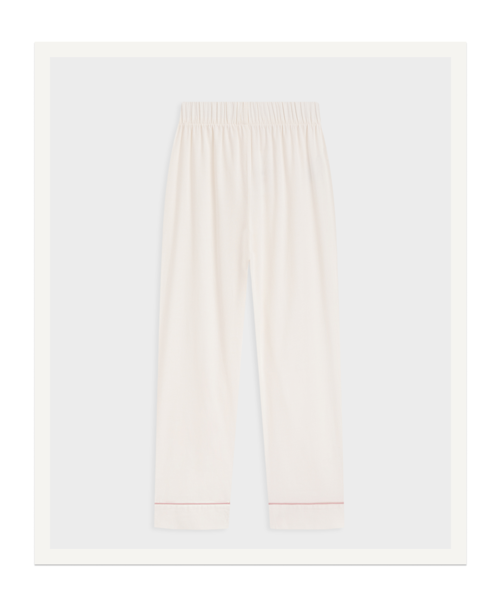 Stretch cotton trousers with piping