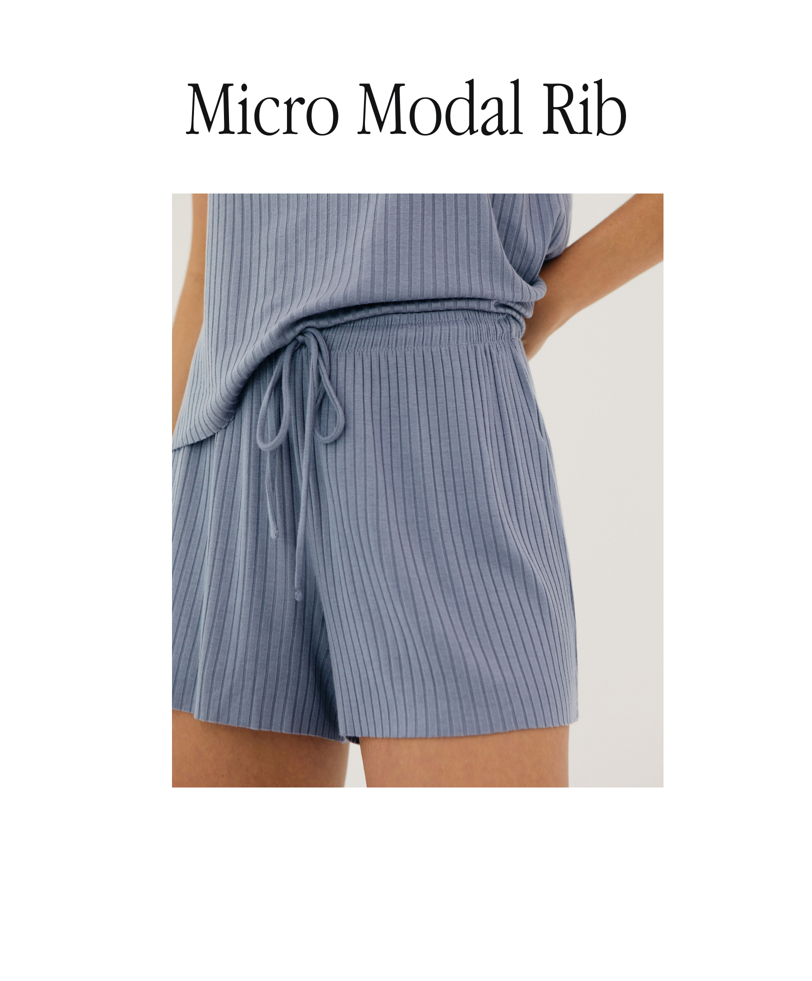 Ribbed micromodal shorts