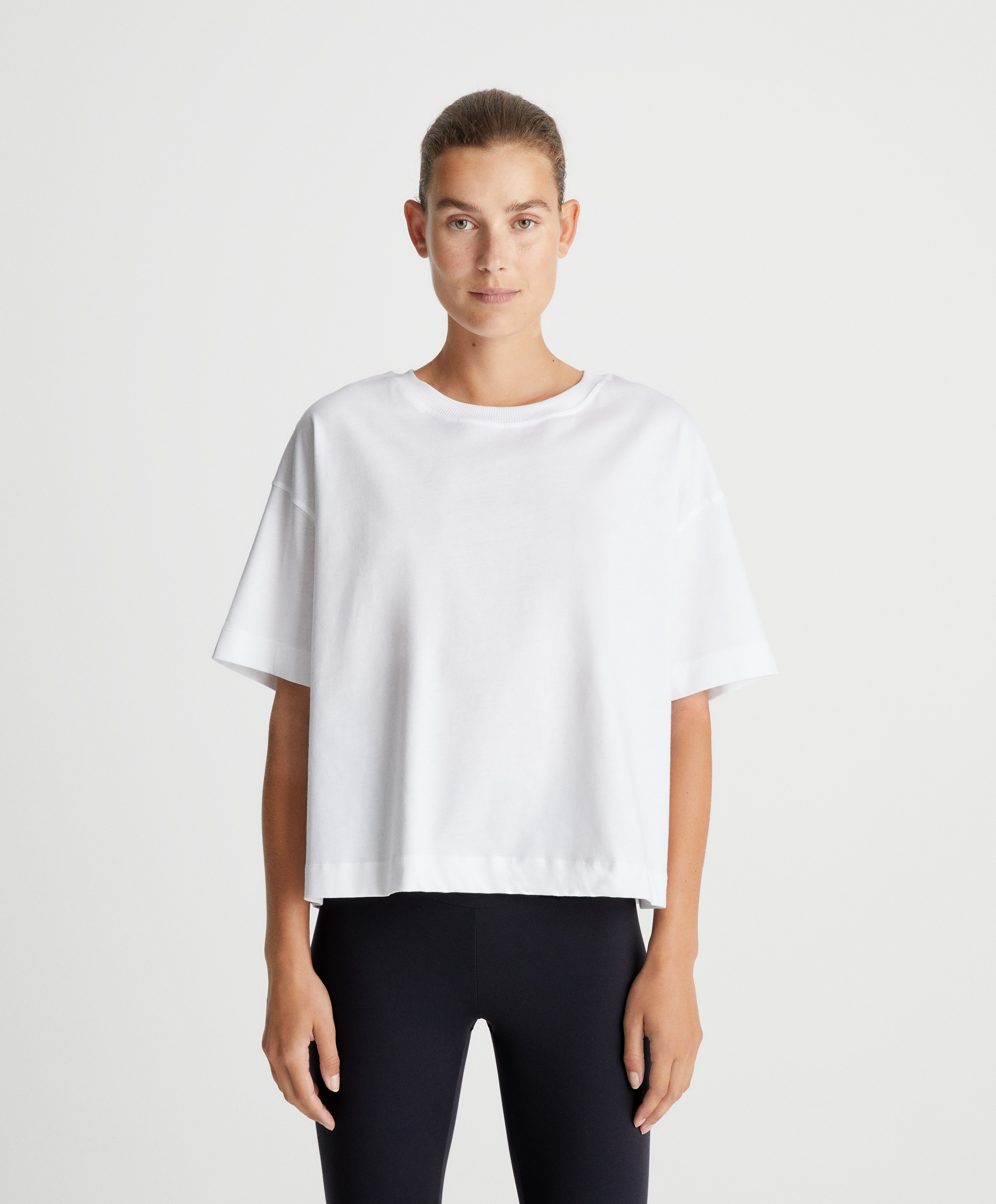Oversized short-sleeved cotton T-shirt