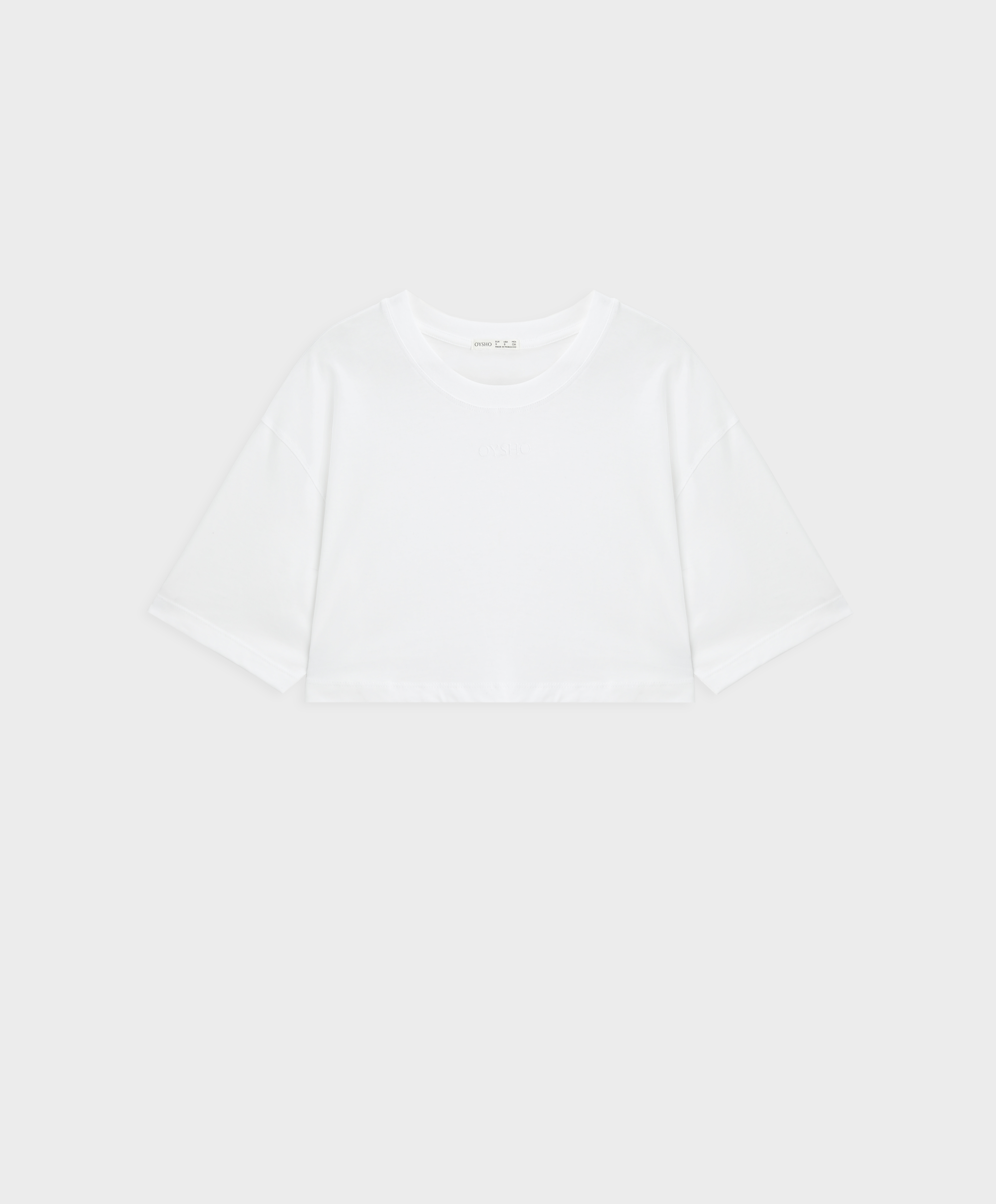 Cropped short-sleeved logo T-shirt in 100% cotton