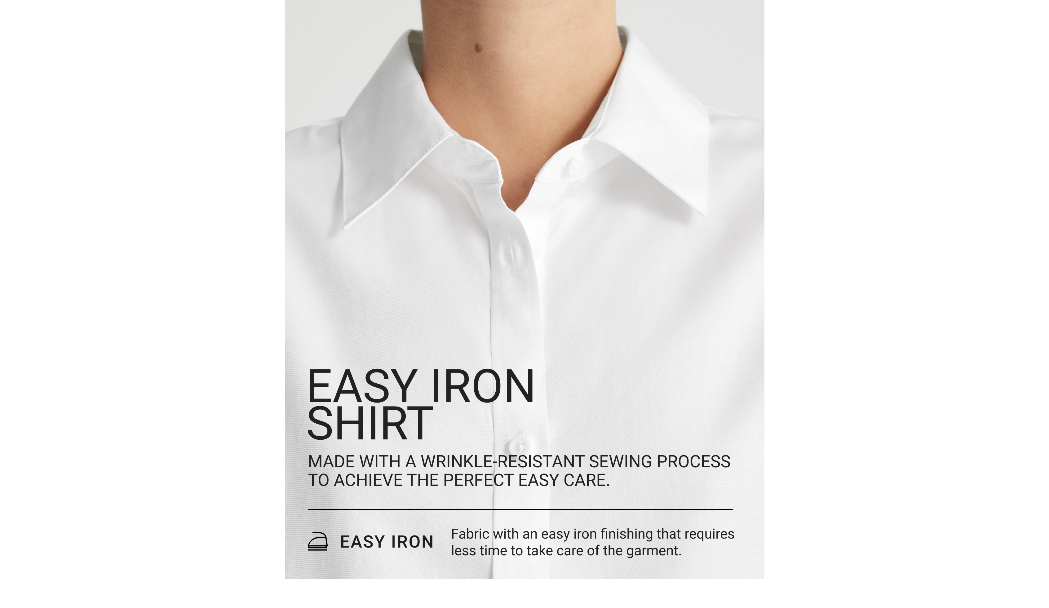 Camisa easy iron 100% algodón