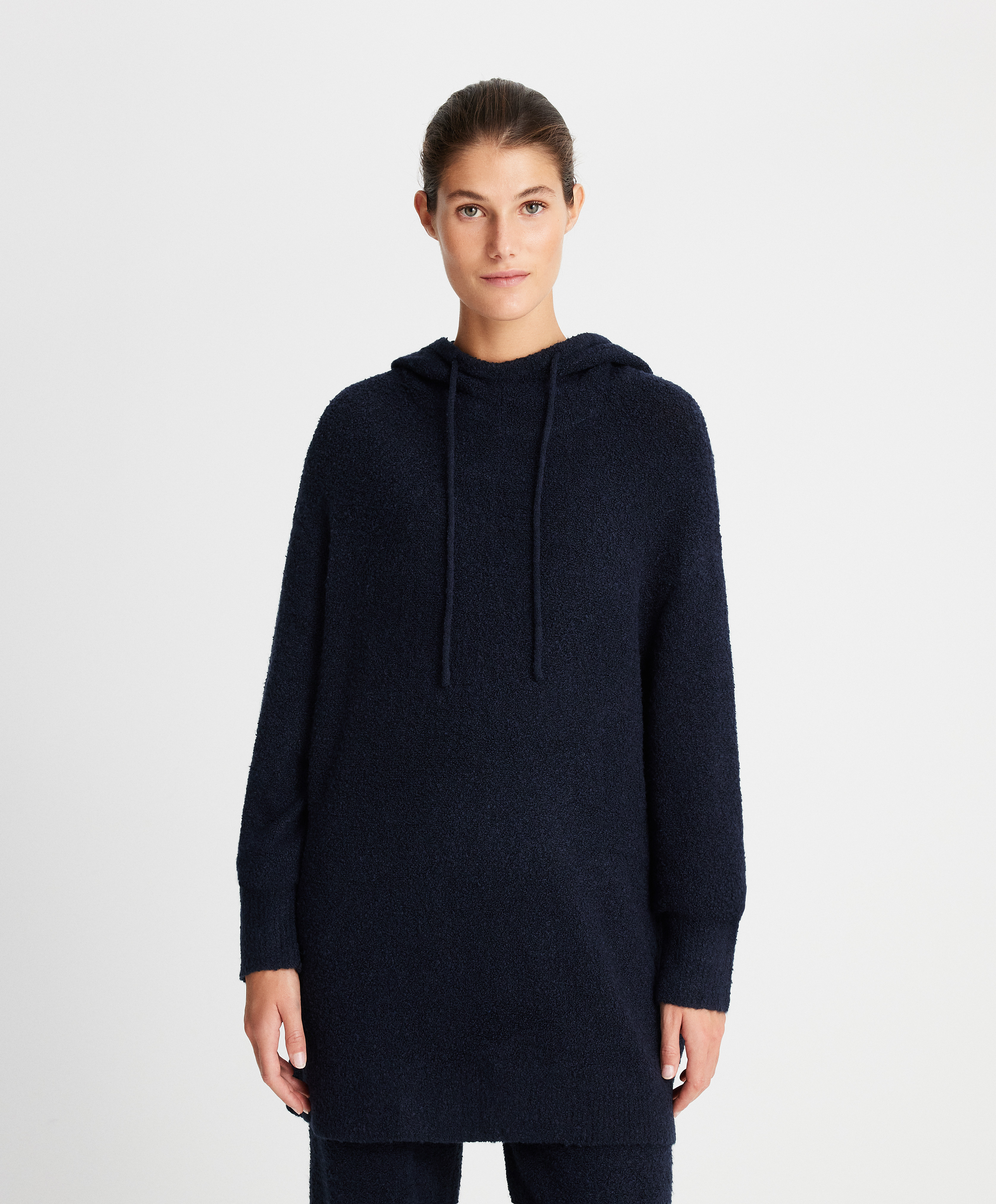 Hooded loop-knit sweatshirt